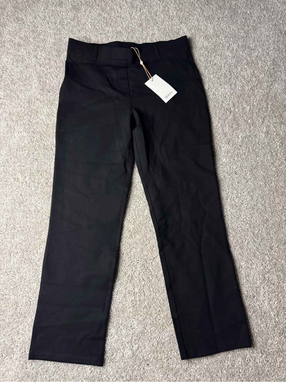 Quince Black Straight-Leg Women's Pants Medium Petite